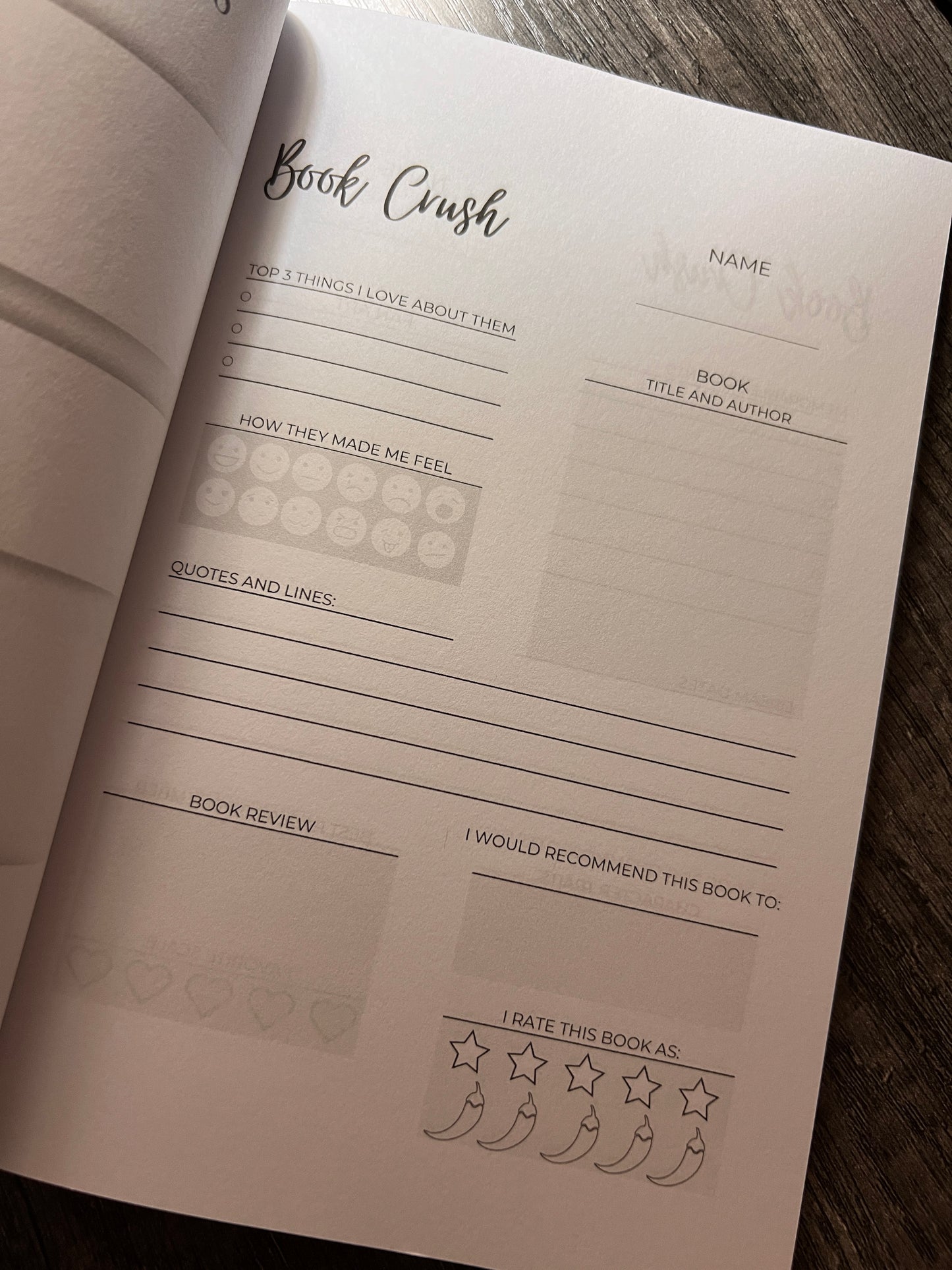 Book Crush Journal- Dark Oz